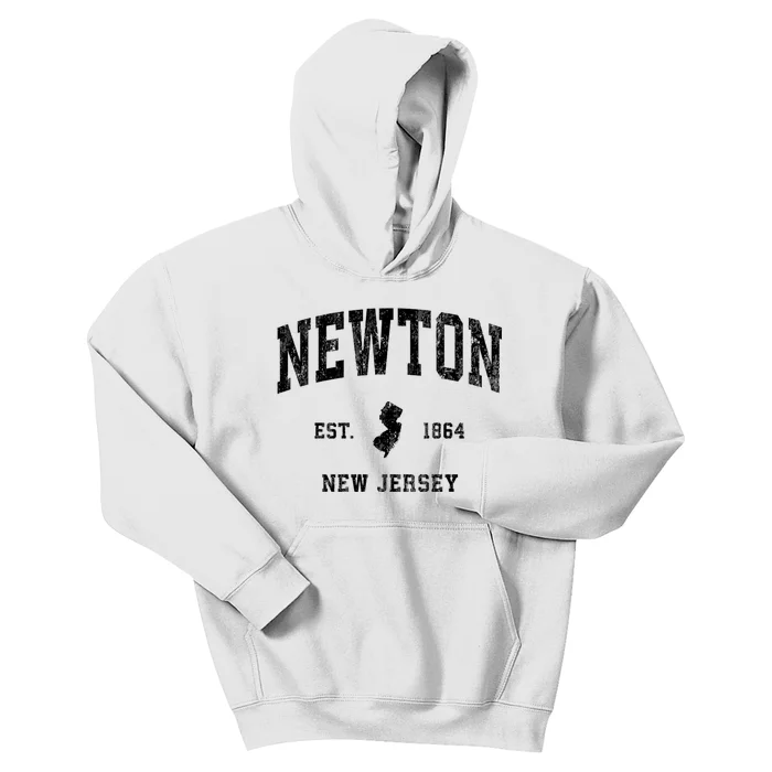 Newton New Jersey Nj Vintage Established Athletic Sports Design Kids Hoodie