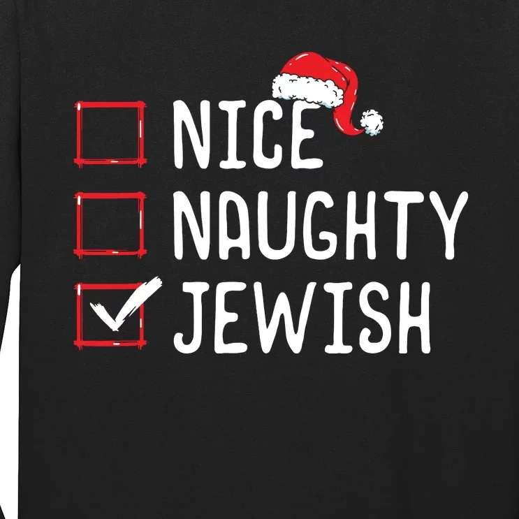 Nice Naughty Jewish Christmas List Long Sleeve Shirt