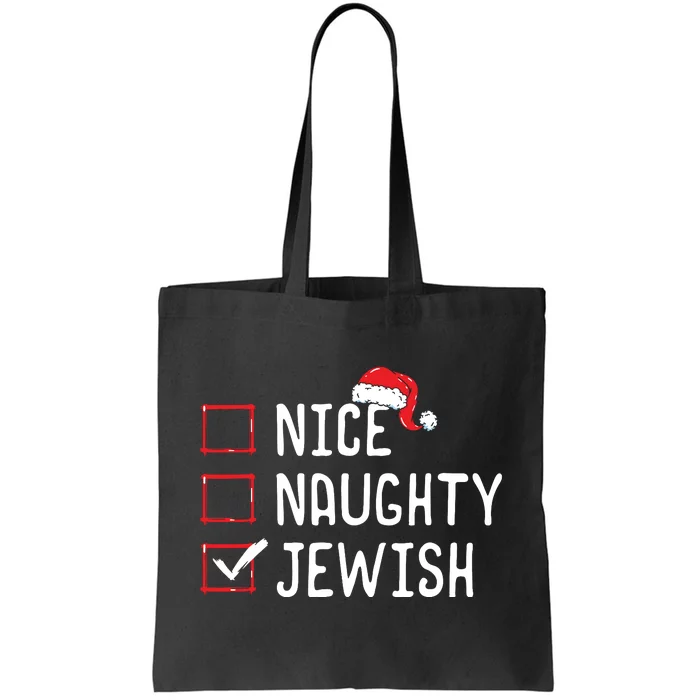 Nice Naughty Jewish Christmas List Tote Bag