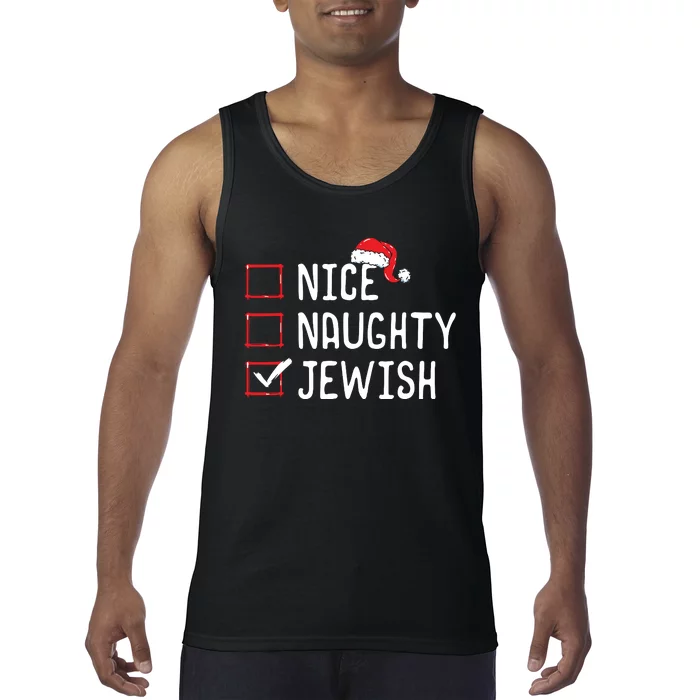 Nice Naughty Jewish Christmas List Tank Top