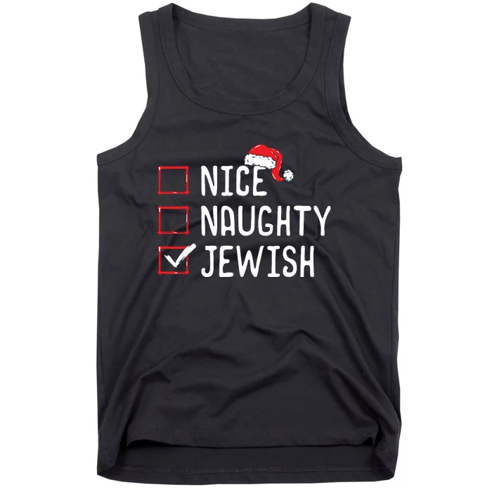 Nice Naughty Jewish Christmas List Tank Top