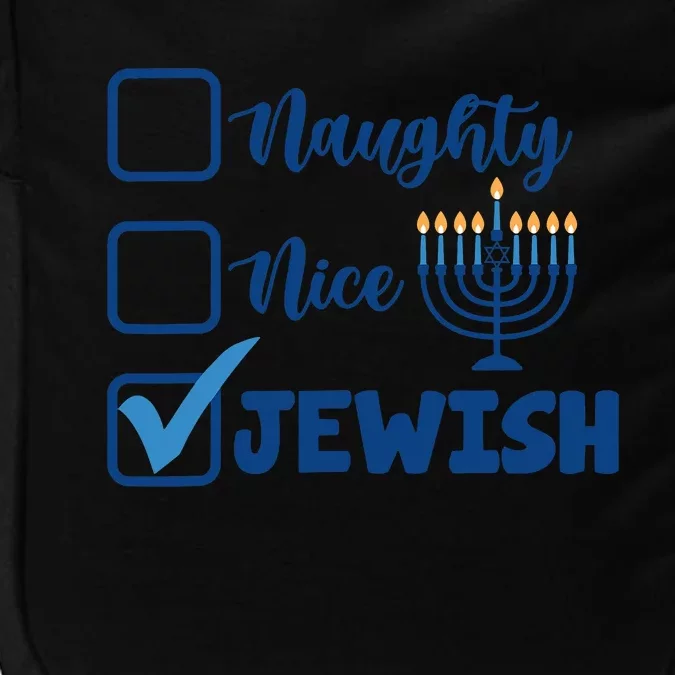 Naughty Nice Jewish Happy Hanukkah Pajama Family Matching Impact Tech Backpack