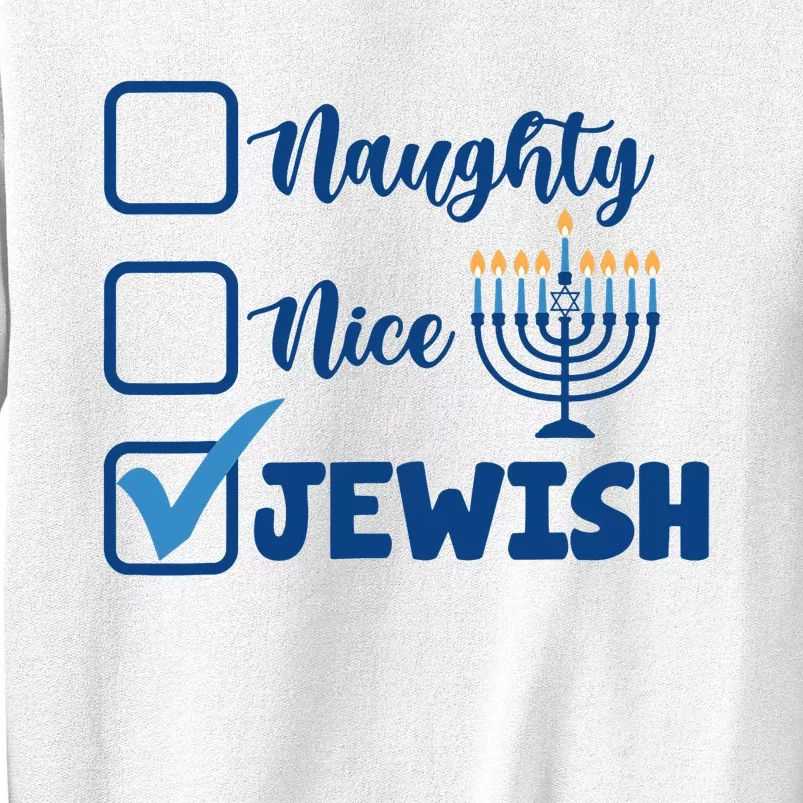 Naughty Nice Jewish Happy Hanukkah Pajama Family Matching Sweatshirt