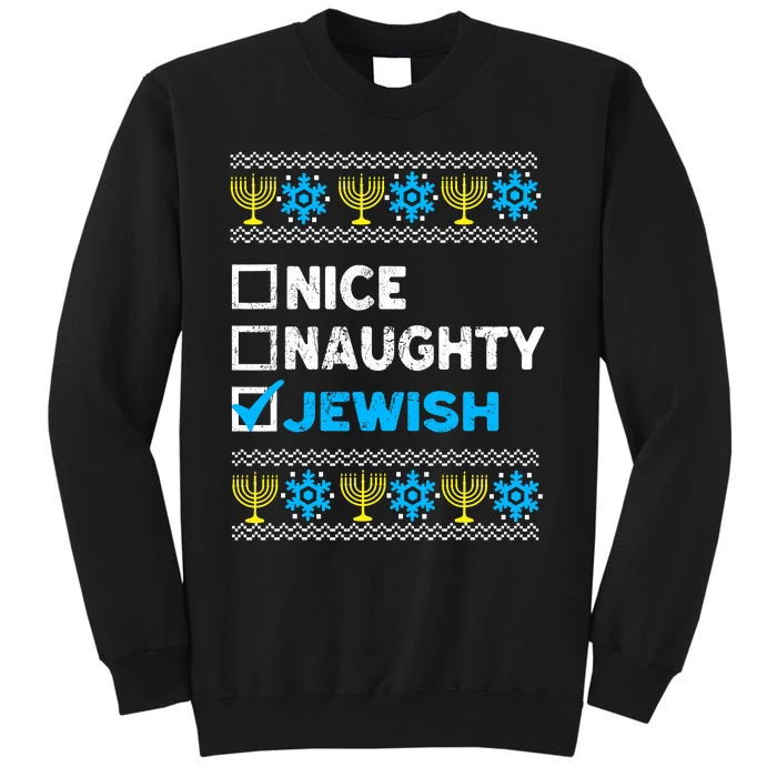 Nice Naughty Jewish Ugly Hanukkah Sweater Chanukah Jew Sweatshirt