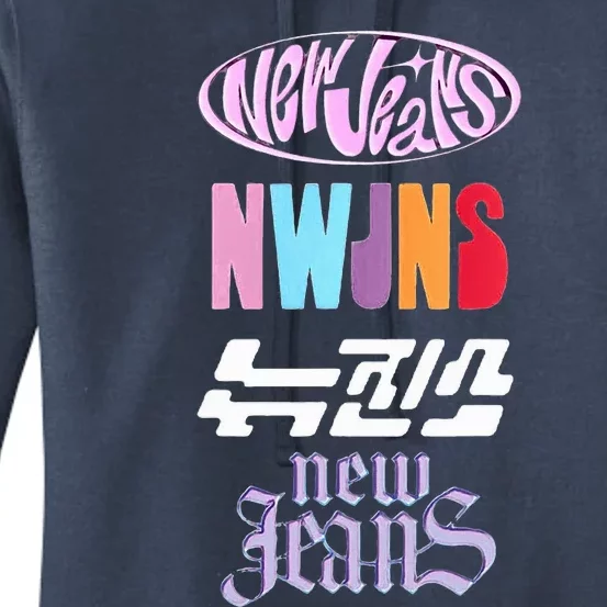 Newjeans New Jeans NWJNS Kpop LOGOS Women's Pullover Hoodie