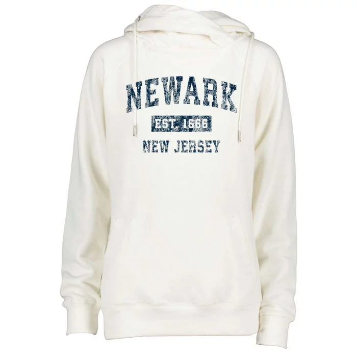 Newark New Jersey Nj Vintage Sports Design Womens Funnel Neck Pullover Hood