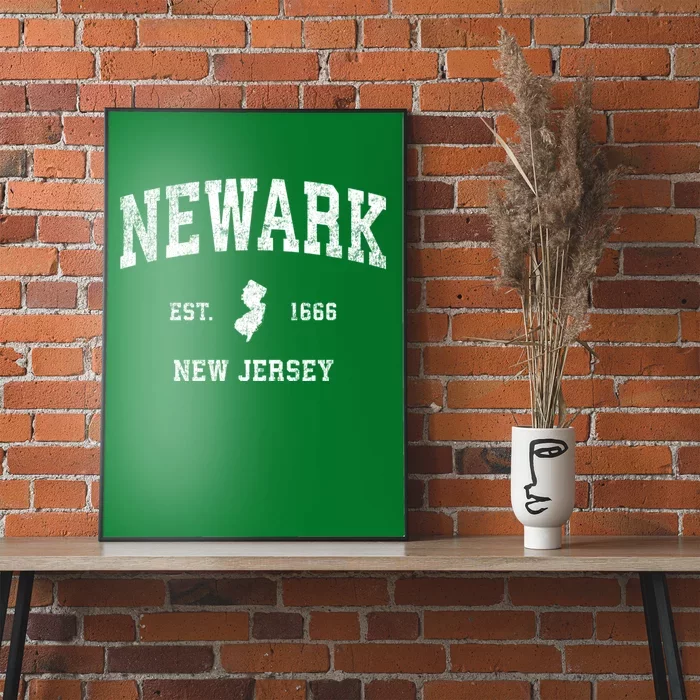 Newark New Jersey Nj Vintage Sports Design Established Poster