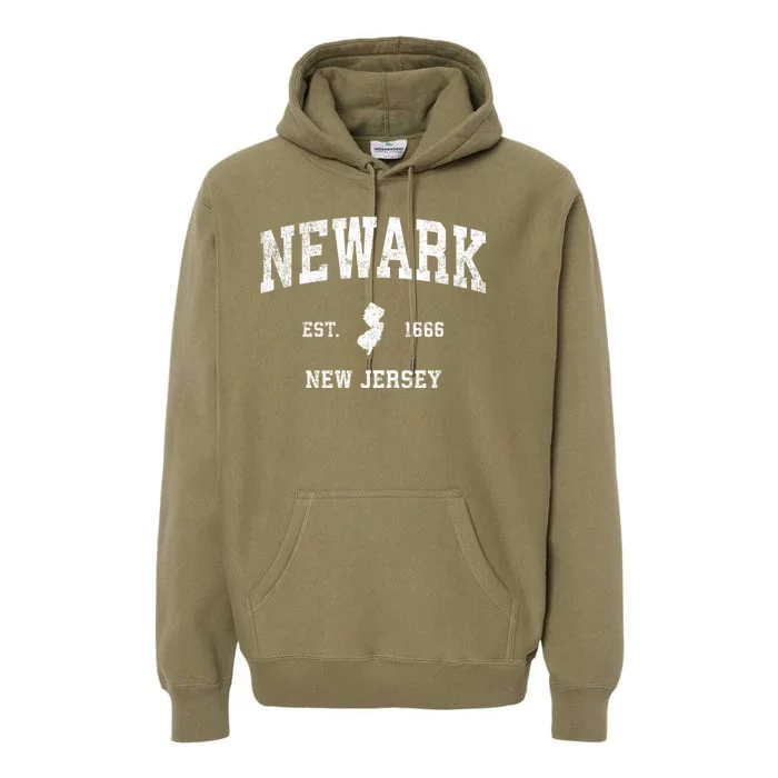 Newark New Jersey Nj Vintage Sports Design Established Premium Hoodie