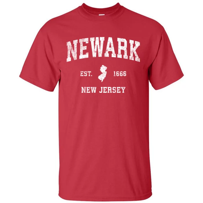 Newark New Jersey Nj Vintage Sports Design Established Tall T-Shirt