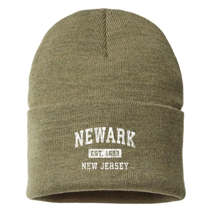 Newark New Jersey Nj Vintage Established Sports Sustainable Knit Beanie