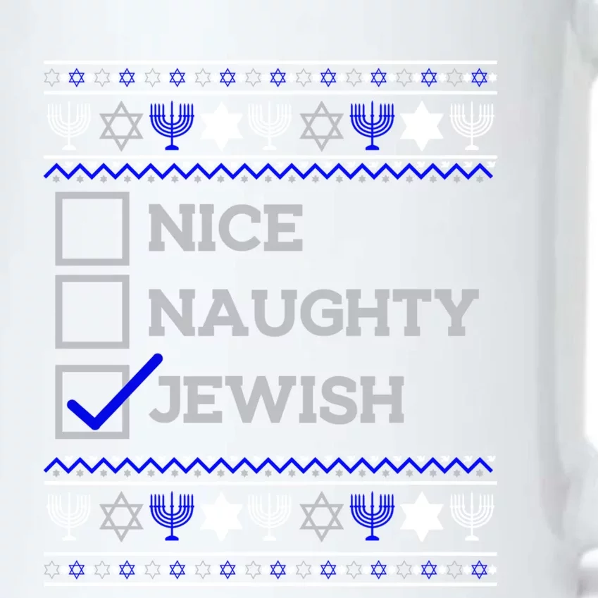 Nice Naughty Jewish Christmas Hanukkah Santa Claus List Gift Black Color Changing Mug