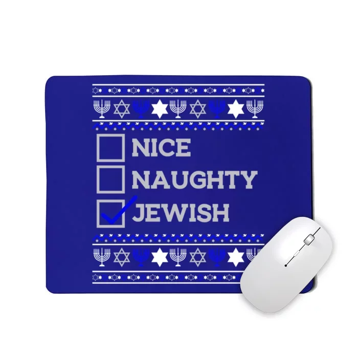 Nice Naughty Jewish Christmas Hanukkah Santa Claus List Gift Mousepad