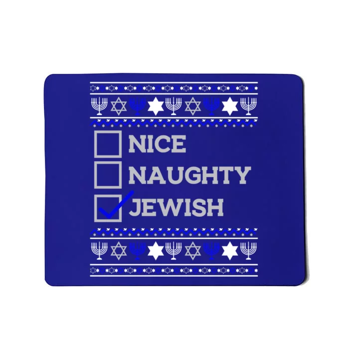 Nice Naughty Jewish Christmas Hanukkah Santa Claus List Gift Mousepad