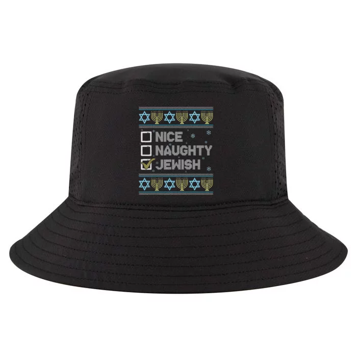 Nice Naughty Jewish Ugly Hanukkah Sweater Chanukah Jew Cool Comfort Performance Bucket Hat