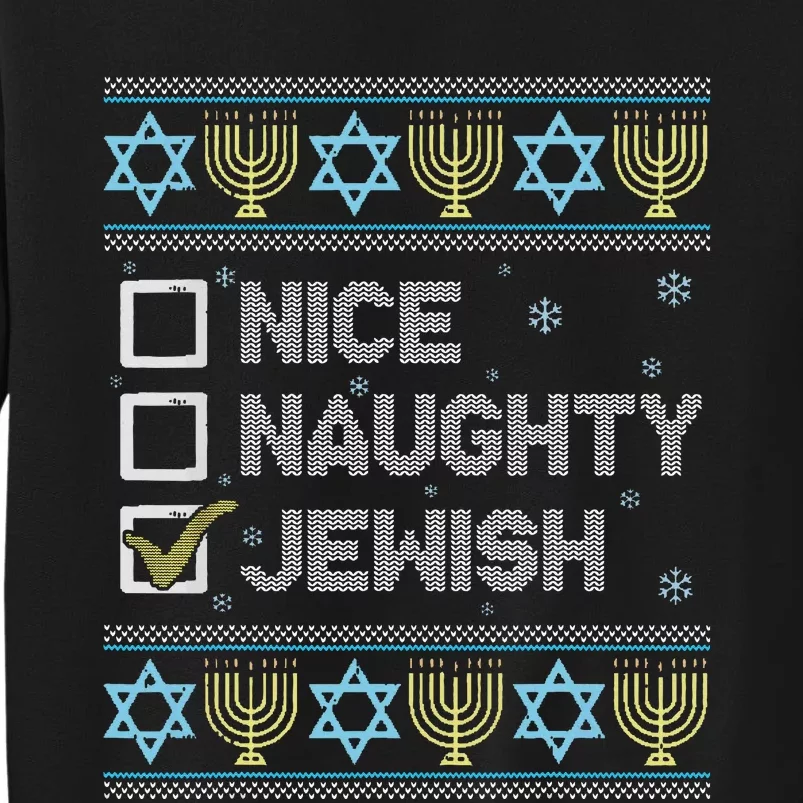 Nice Naughty Jewish Ugly Hanukkah Sweater Chanukah Jew Sweatshirt