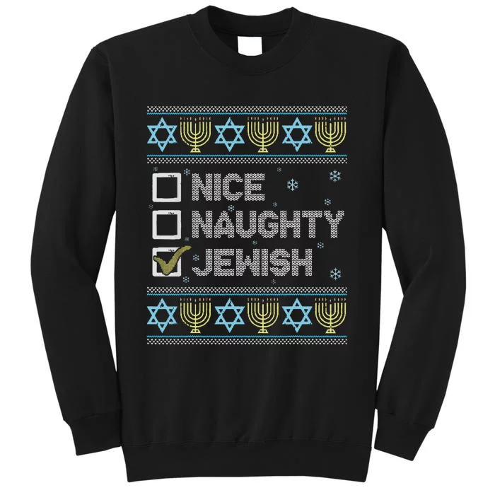 Nice Naughty Jewish Ugly Hanukkah Sweater Chanukah Jew Sweatshirt