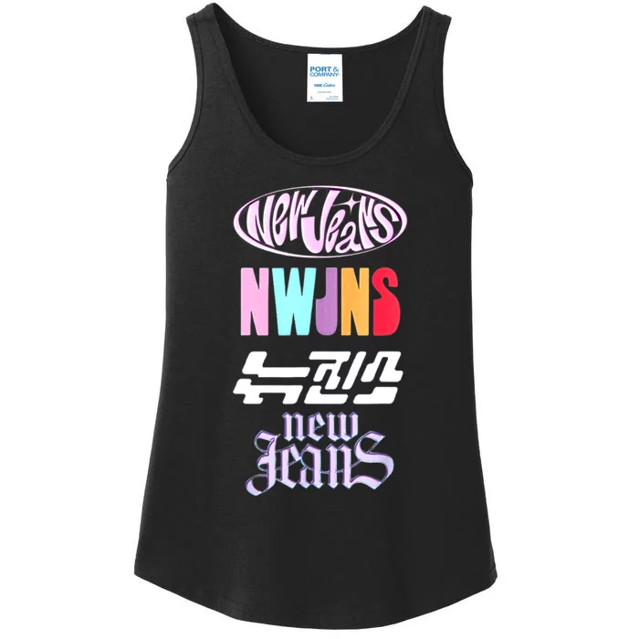 Newjeans New Jeans Nwjns Kpop Logos Ladies Essential Tank