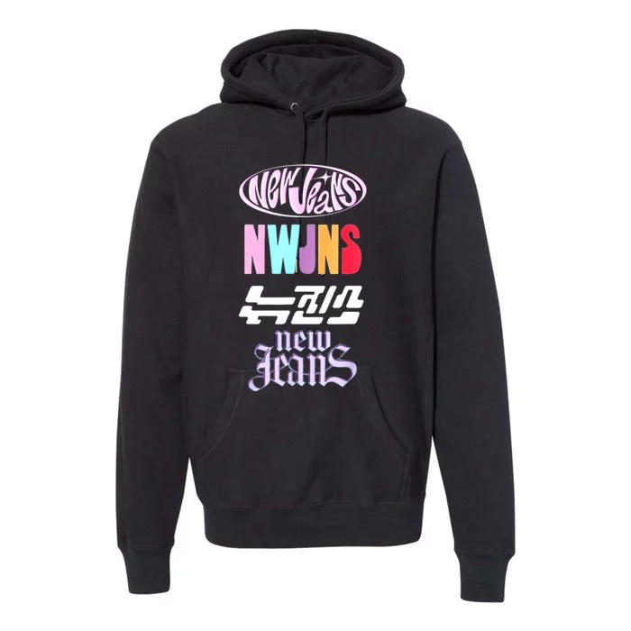 Newjeans New Jeans Nwjns Kpop Logos Premium Hoodie