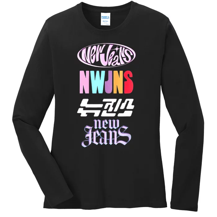 Newjeans New Jeans Nwjns Kpop Logos Ladies Long Sleeve Shirt