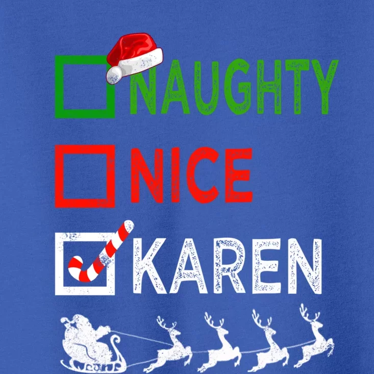 Naughty Nice Karen Christmas Pajamas Funny Santa Hat Xmas Gift Toddler T-Shirt