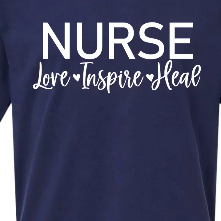 Novelty Nurse Love Inspire Heal Tee Nurse Life Appreciation Gift Sueded Cloud Jersey T-Shirt