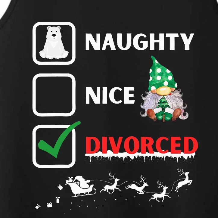 Naughty Nice List Funny Christmas Santa Gnome Performance Tank