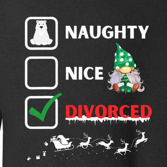 Naughty Nice List Funny Christmas Santa Gnome Toddler Sweatshirt