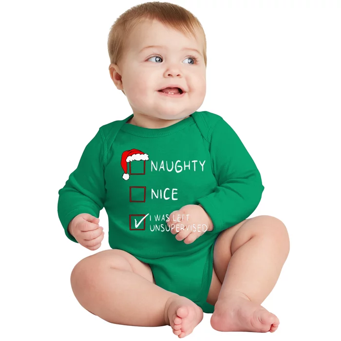 Naughty Nice List Was Left Unsupervised Christmas Baby Long Sleeve Bodysuit