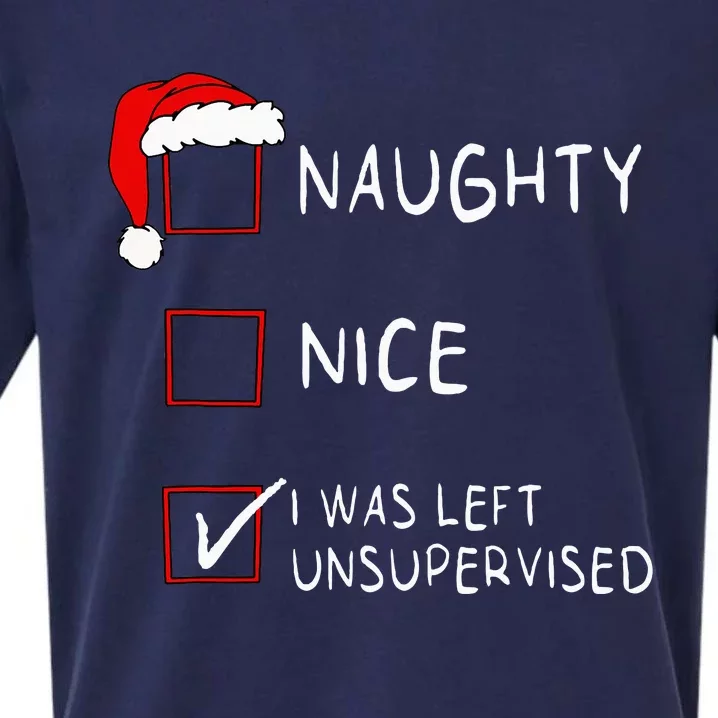 Naughty Nice List Was Left Unsupervised Christmas Sueded Cloud Jersey T-Shirt