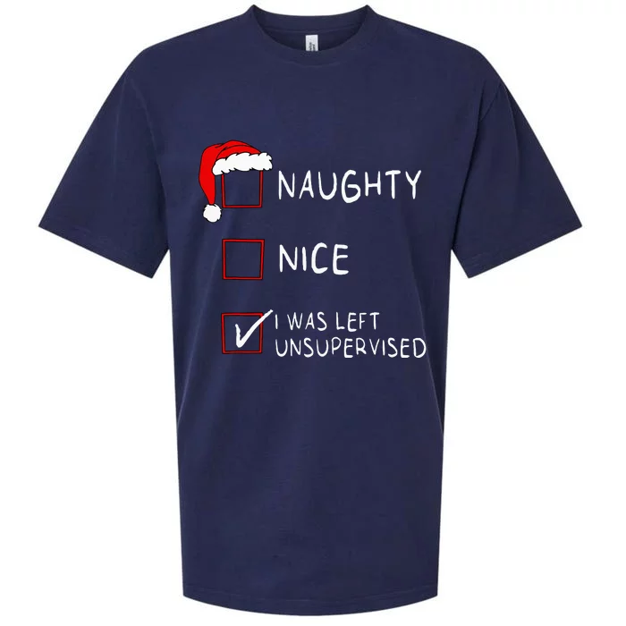 Naughty Nice List Was Left Unsupervised Christmas Sueded Cloud Jersey T-Shirt