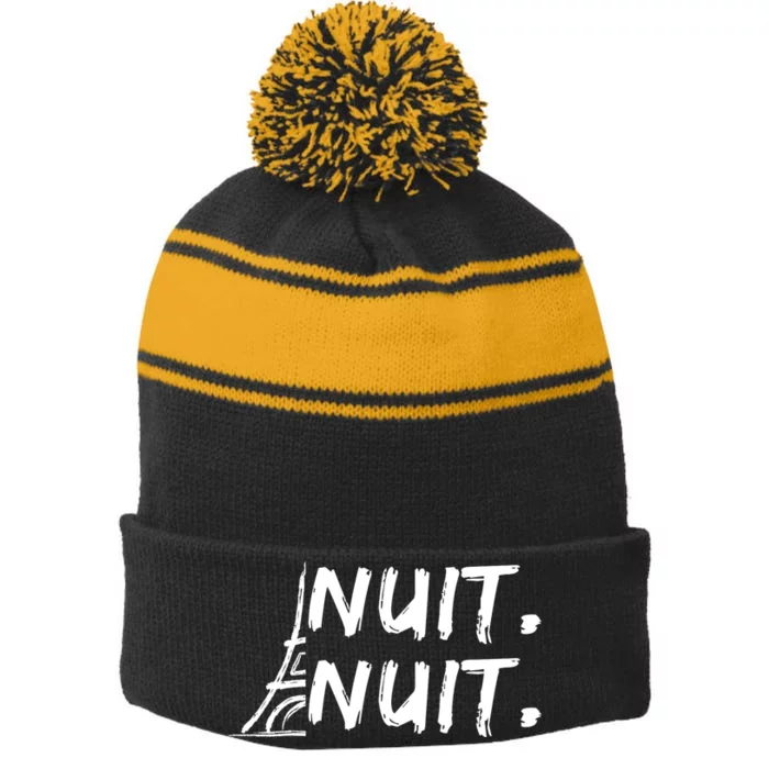 Nuit Nuit Lover Basketball Stripe Pom Pom Beanie