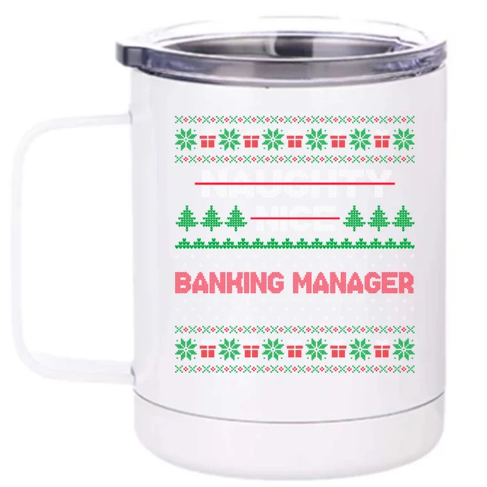 Nice Naughty List Banking Ager Ugly Sweater Great Gift Front & Back 12oz Stainless Steel Tumbler Cup