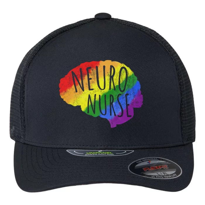 Neuro Nurse Lgbt Brain Cute Gift Flexfit Unipanel Trucker Cap