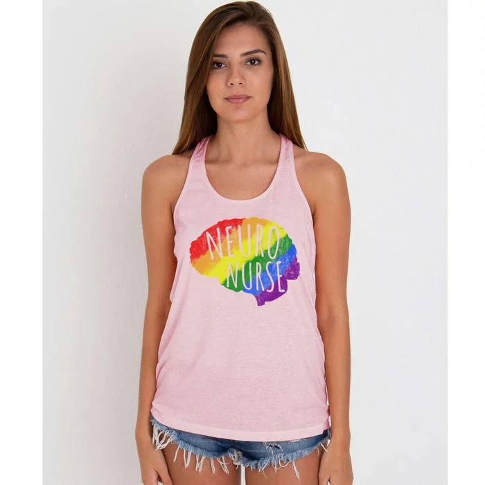 Neuro Nurse Lgbt Brain Cute Gift Women's Knotted Racerback Tank