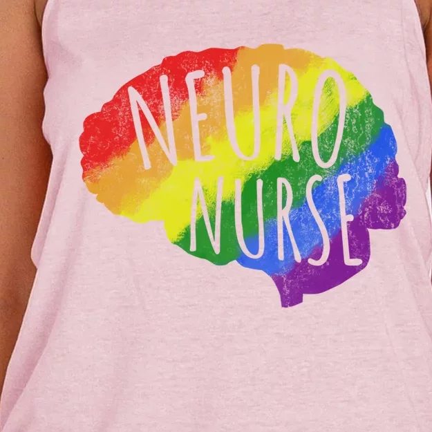 Neuro Nurse Lgbt Brain Cute Gift Women's Knotted Racerback Tank