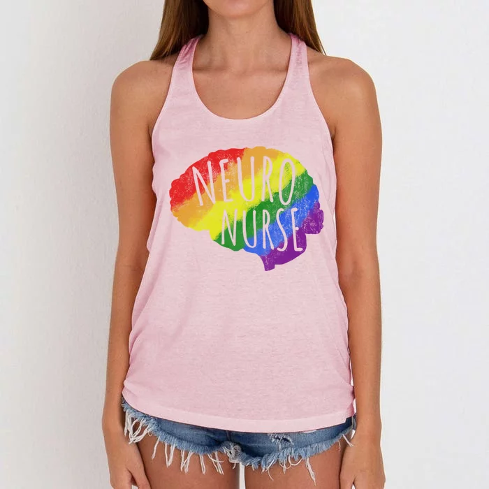 Neuro Nurse Lgbt Brain Cute Gift Women's Knotted Racerback Tank