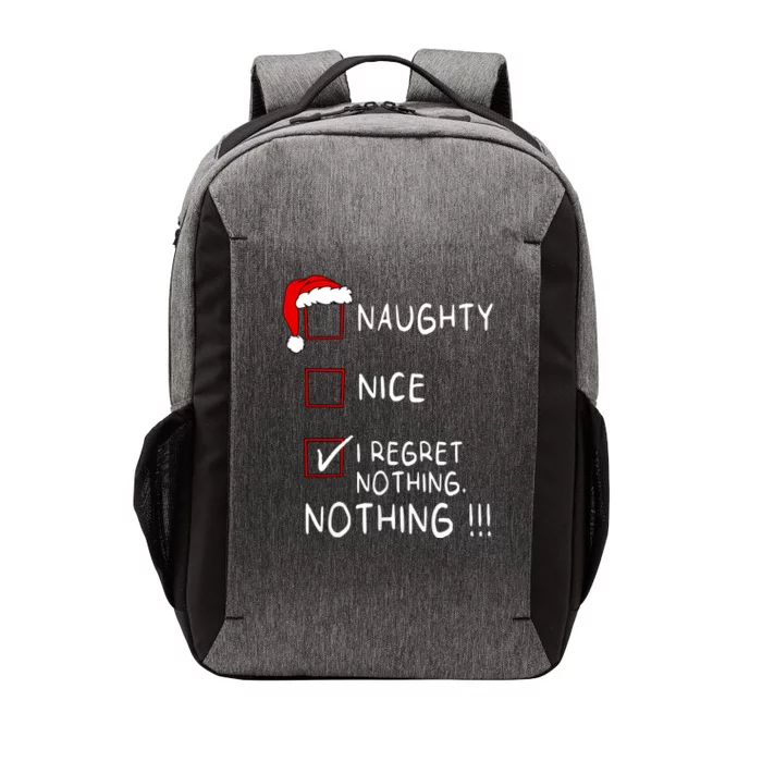 Naughty Nice List I Regret Nothing Xmas Christmas Vector Backpack