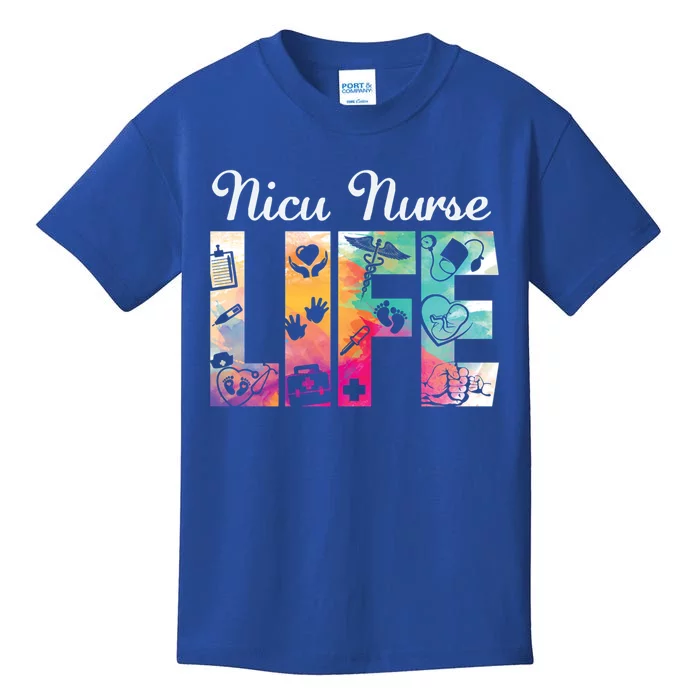 Nicu Nurse Life Watercolor Neonatal Icu Nursing Great Gift Kids T-Shirt