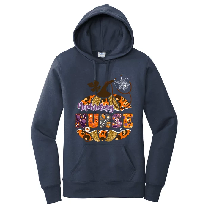 Nephrology Nurse Leopard Halloween Pumpkin Great Gift Women's Pullover Hoodie