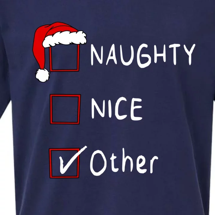 Naughty Nice List Other Funny Xmas Christmas Gift Sueded Cloud Jersey T-Shirt