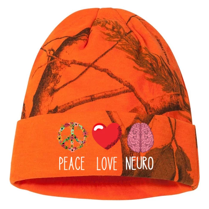 Neuro Nurse Love Peace Neuroscience Brain Nursing Lover Gift Kati - 12in Camo Beanie