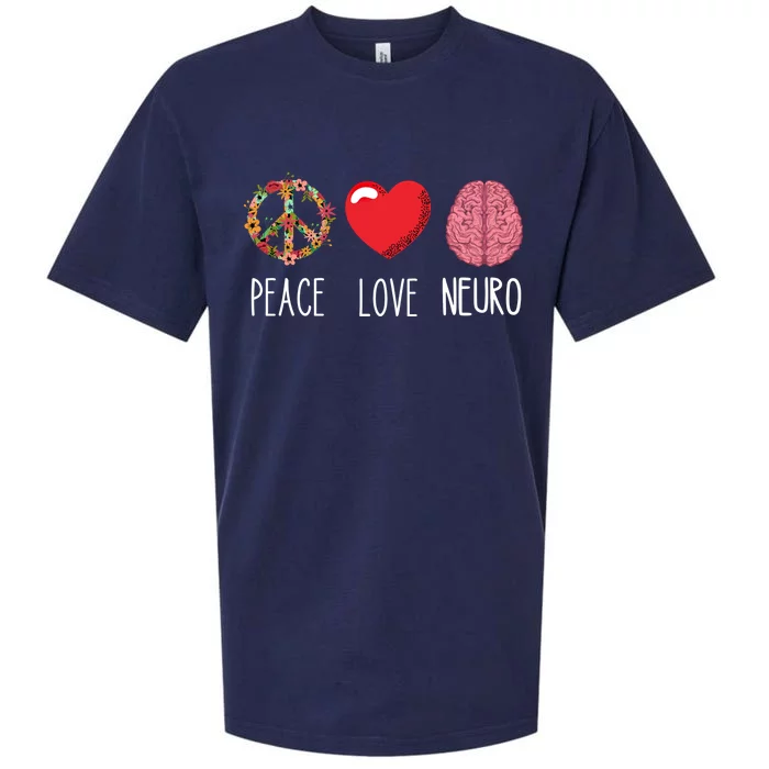 Neuro Nurse Love Peace Neuroscience Brain Nursing Lover Gift Sueded Cloud Jersey T-Shirt