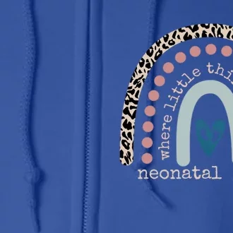 Neonatal Nurse Leopard Rainbow Appreciation Nicu Nurses Cute Funny Gift Full Zip Hoodie