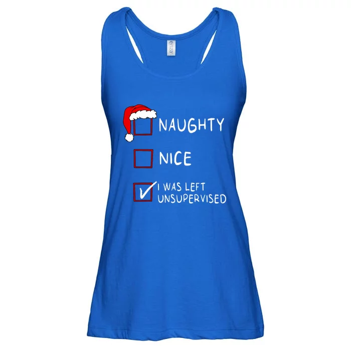 Naughty Nice List Was Left Unsupervised Christmas Ladies Essential Flowy Tank