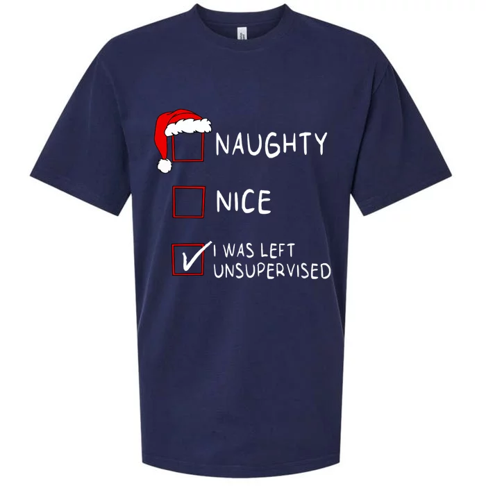 Naughty Nice List Was Left Unsupervised Christmas Sueded Cloud Jersey T-Shirt