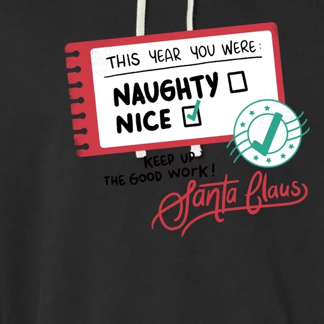 Naughty Nice List Santa Garment-Dyed Fleece Hoodie