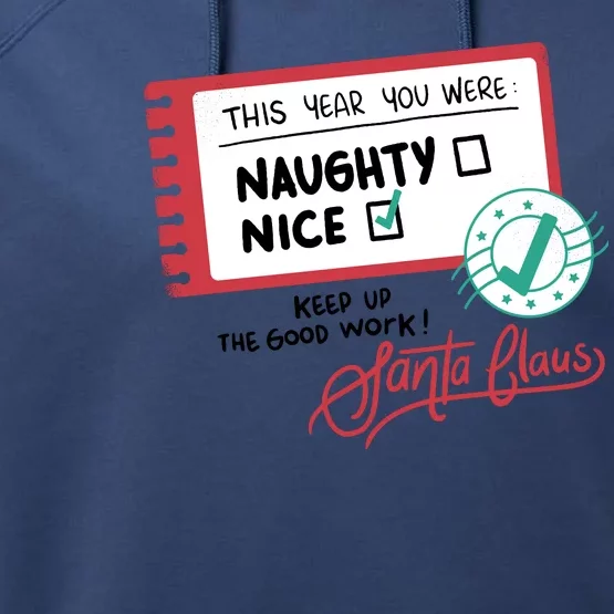 Naughty Nice List Santa Performance Fleece Hoodie