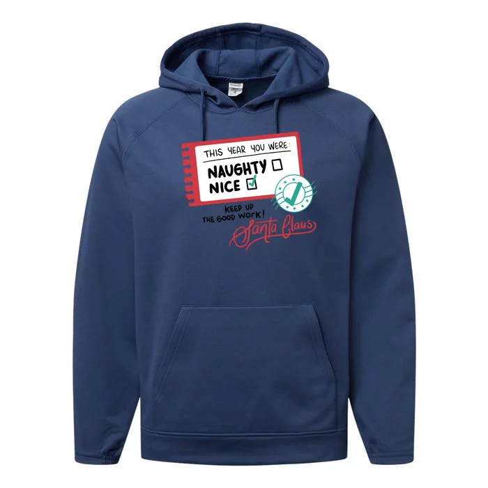 Naughty Nice List Santa Performance Fleece Hoodie