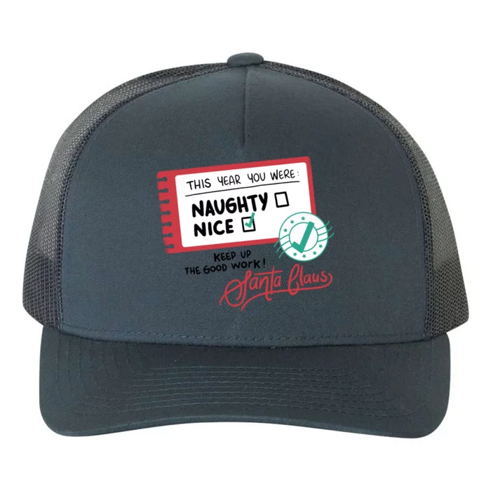 Naughty Nice List Santa Yupoong Adult 5-Panel Trucker Hat