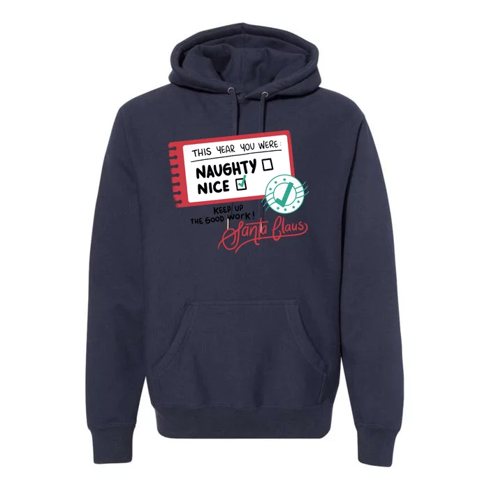 Naughty Nice List Santa Premium Hoodie